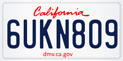 CA license plate 6UKN809