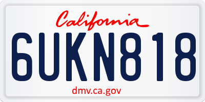 CA license plate 6UKN818