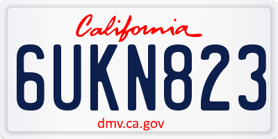 CA license plate 6UKN823