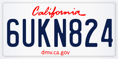 CA license plate 6UKN824