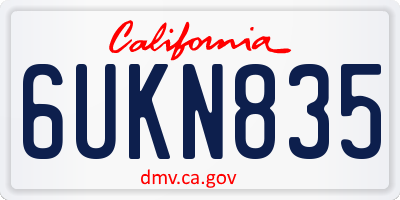 CA license plate 6UKN835