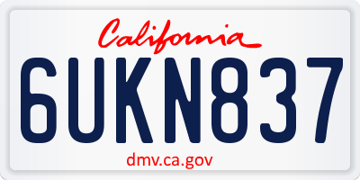 CA license plate 6UKN837