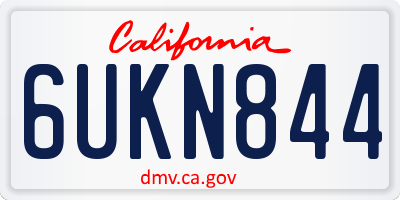 CA license plate 6UKN844