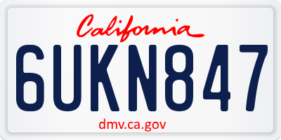 CA license plate 6UKN847