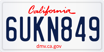 CA license plate 6UKN849