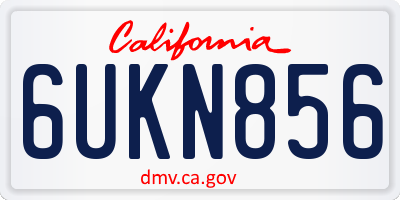 CA license plate 6UKN856