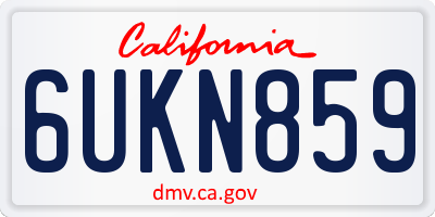 CA license plate 6UKN859