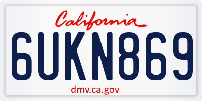 CA license plate 6UKN869