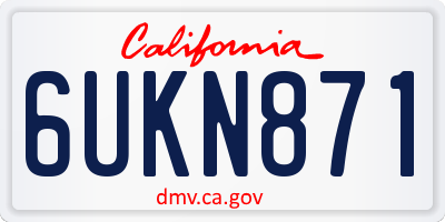 CA license plate 6UKN871