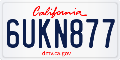 CA license plate 6UKN877