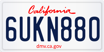CA license plate 6UKN880