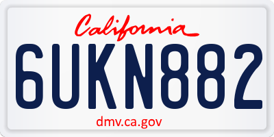 CA license plate 6UKN882