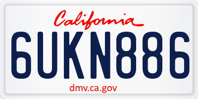 CA license plate 6UKN886