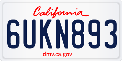 CA license plate 6UKN893