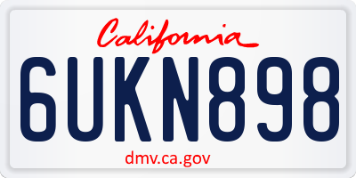 CA license plate 6UKN898