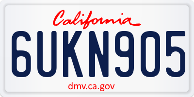 CA license plate 6UKN905