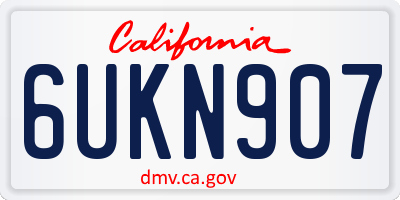 CA license plate 6UKN907