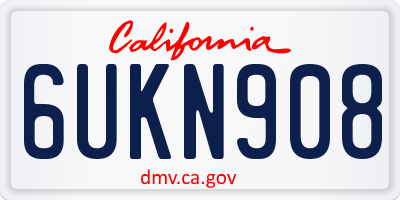 CA license plate 6UKN908