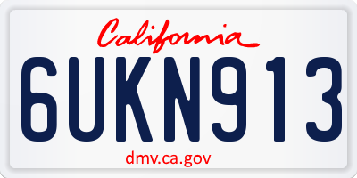 CA license plate 6UKN913