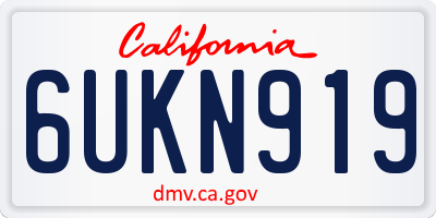 CA license plate 6UKN919