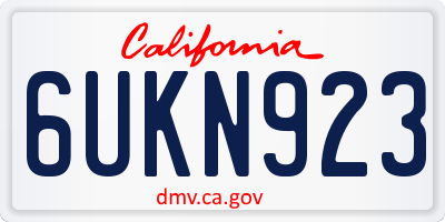 CA license plate 6UKN923