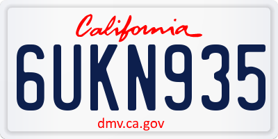 CA license plate 6UKN935