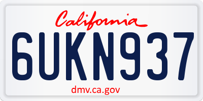 CA license plate 6UKN937