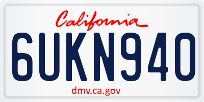 CA license plate 6UKN940