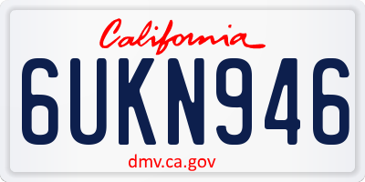 CA license plate 6UKN946
