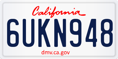 CA license plate 6UKN948