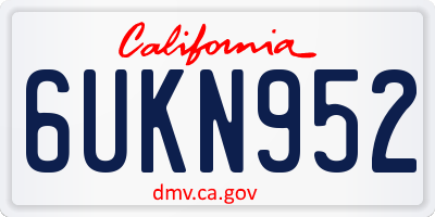 CA license plate 6UKN952