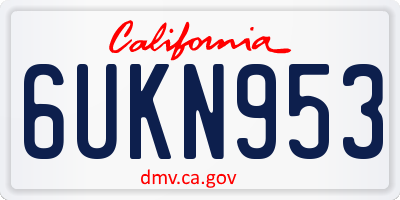 CA license plate 6UKN953