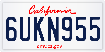 CA license plate 6UKN955