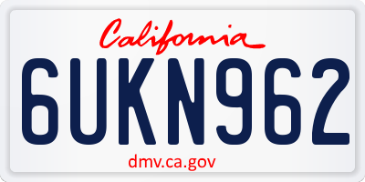 CA license plate 6UKN962