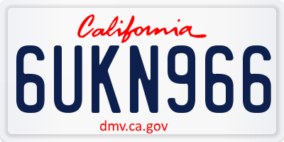 CA license plate 6UKN966