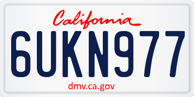 CA license plate 6UKN977
