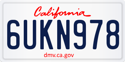 CA license plate 6UKN978