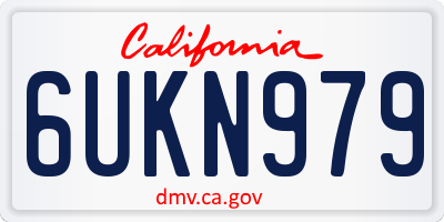 CA license plate 6UKN979