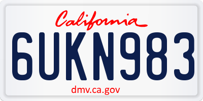 CA license plate 6UKN983
