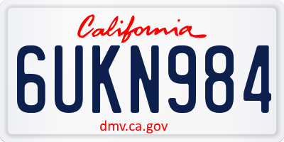 CA license plate 6UKN984