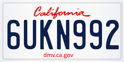 CA license plate 6UKN992