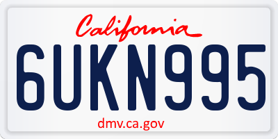 CA license plate 6UKN995