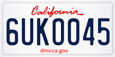 CA license plate 6UKO045