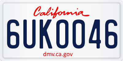 CA license plate 6UKO046