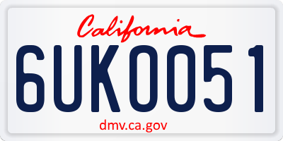 CA license plate 6UKO051