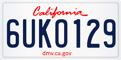 CA license plate 6UKO129
