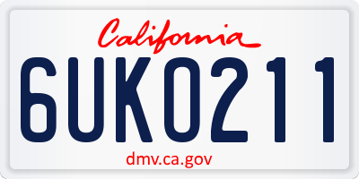 CA license plate 6UKO211