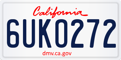 CA license plate 6UKO272