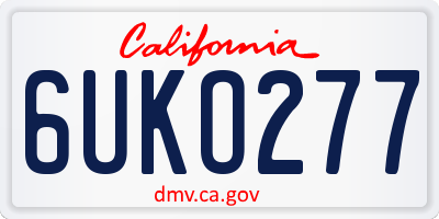 CA license plate 6UKO277