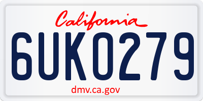 CA license plate 6UKO279